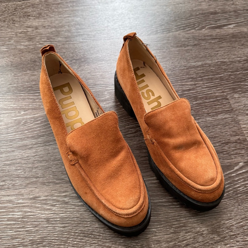 Hush Puppies Tan Suede Loafers